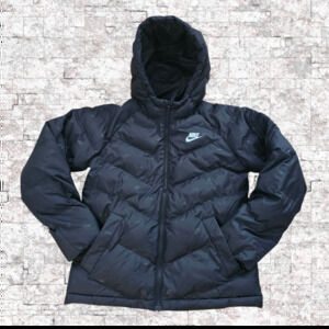 Nike Kids Sportswear Synthetic-Fill Hooded Full Zip Jacket Black, Size Large